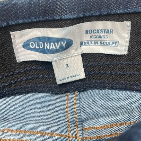 Old Navy Rockstar Denim Jeans Sculpture Size 2 Stretchy Pull Up Jeggings - Picture 4 of 8